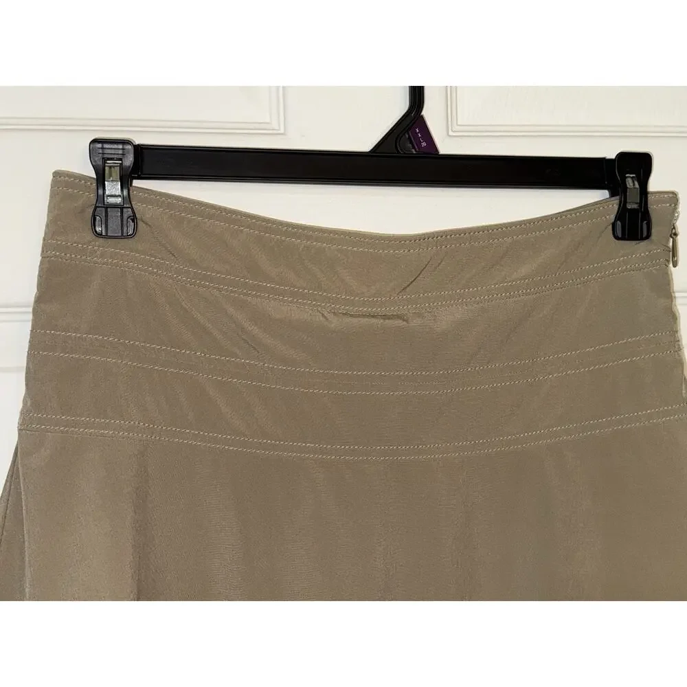 Athleta Womens Everyday Skort Sz 8 Classic Taupe Stretch #983365 Active Side Zip - Picture 2 of 11